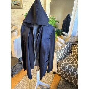 Eleventy Mens Navy Hooded Convertible Jacket X-Large. Retails $1495